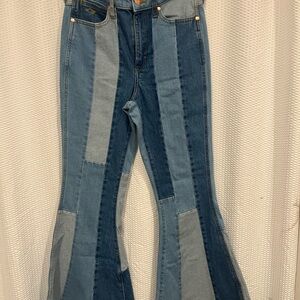 Wrangler x Laniey Wilson Patchwork Flare Jeans - Blue